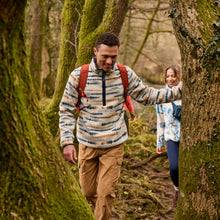 Load image into Gallery viewer, Craghoppers Men’s Rawthey National Trust Half Zip Fleece Top (Ecru Print)
