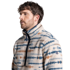 Craghoppers Men’s Rawthey National Trust Half Zip Fleece Top (Ecru Print)