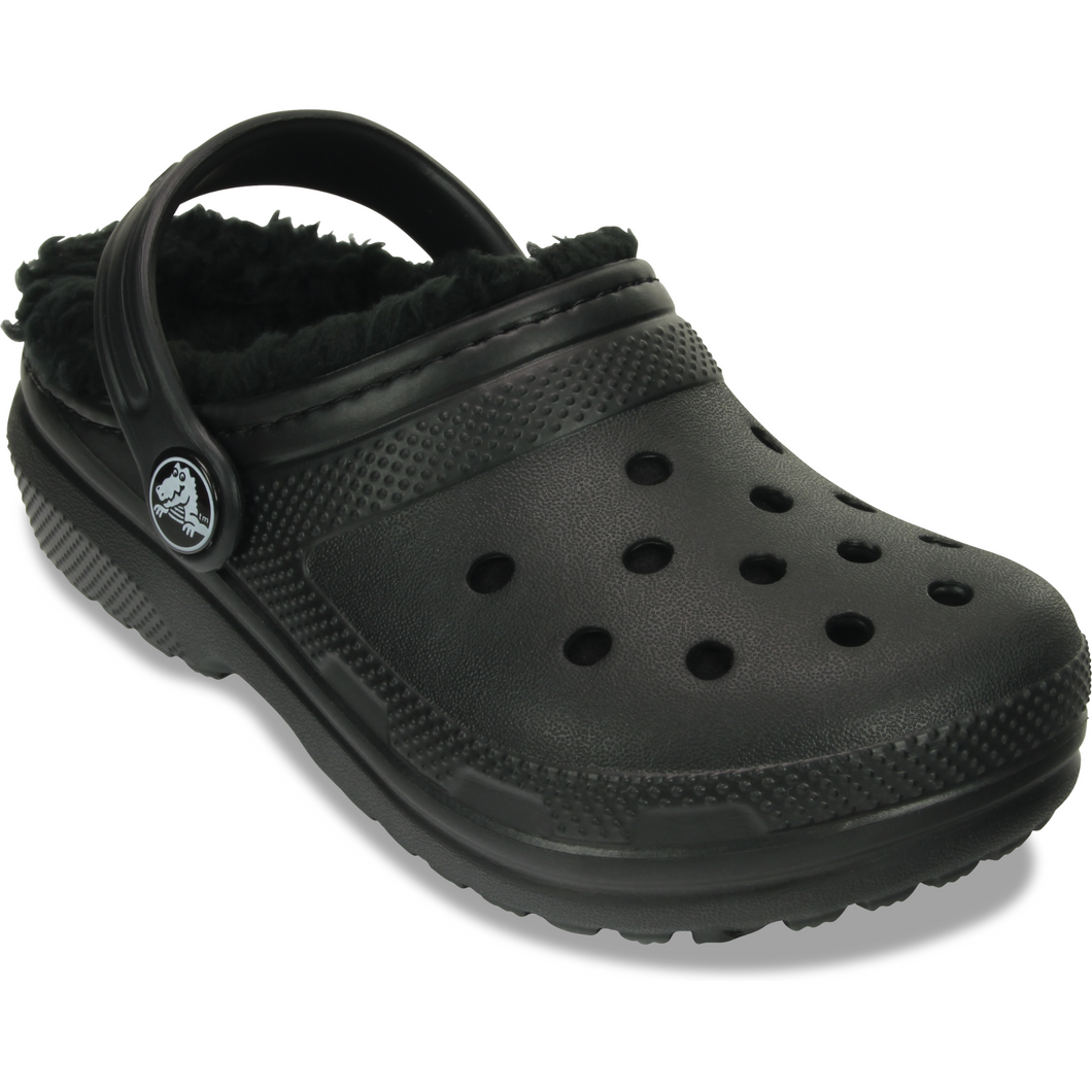 Crocs Classic Fuzz Lined Clogs - Toddler (Black)(Sizes C6-C10)