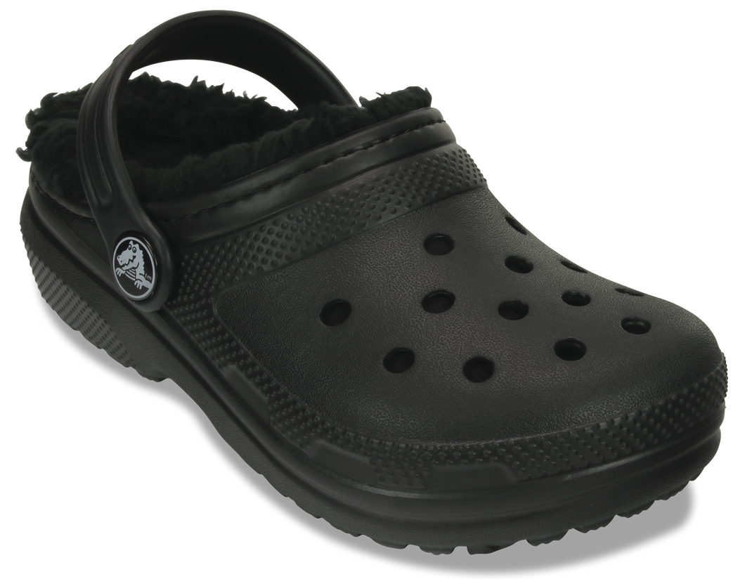 Crocs Classic Fuzz Lined Clogs - Toddler (Black)(Sizes C6-C10)