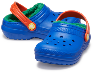 Crocs Classic Fuzz Lined Clogs - Toddler (Blue Bolt/Multi)(Sizes C6-C10)