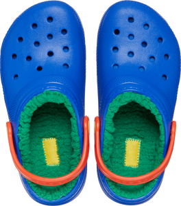 Crocs Classic Fuzz Lined Clogs - Toddler (Blue Bolt/Multi)(Sizes C6-C10)