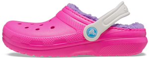 Crocs Classic Fuzz Lined Clogs - Toddler (Pink Crush/Multi)(Sizes C6-C10)