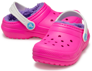 Crocs Classic Fuzz Lined Clogs - Toddler (Pink Crush/Multi)(Sizes C6-C10)