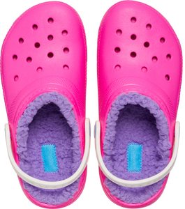 Crocs Classic Fuzz Lined Clogs - Toddler (Pink Crush/Multi)(Sizes C6-C10)