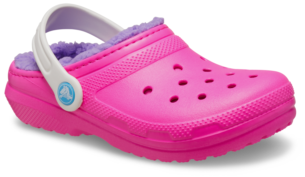 Crocs Classic Fuzz Lined Clogs - Toddler (Pink Crush/Multi)(Sizes C6-C10)