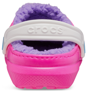 Crocs Classic Fuzz Lined Clogs - Toddler (Pink Crush/Multi)(Sizes C6-C10)