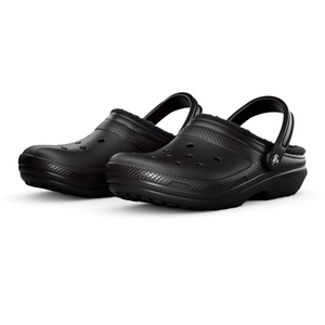 Crocs Unisex Classic Fuzz Lined Clog (Black/Black)