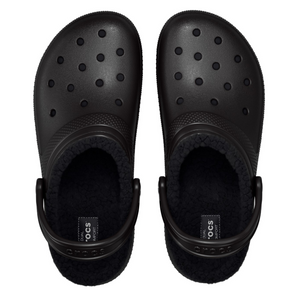 Crocs Unisex Classic Fuzz Lined Clog (Black/Black)