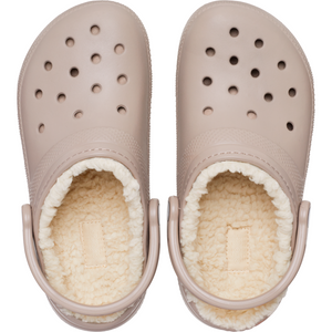 Crocs Unisex Classic Fuzz Lined Clog (Mushroom/Bone)