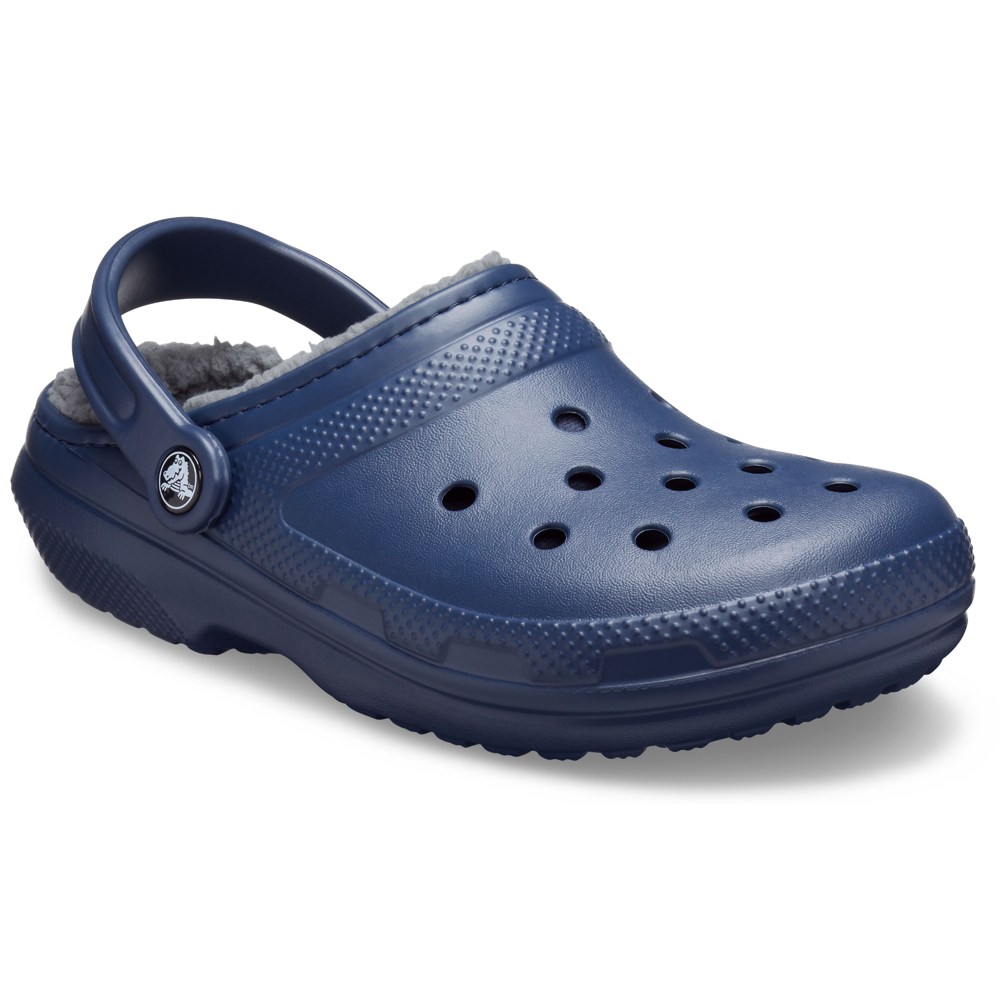 Crocs Unisex Classic Fuzz Lined Clog (Navy/Charcoal)