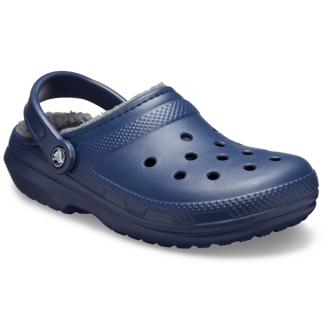 Crocs Unisex Classic Fuzz Lined Clog (Navy/Charcoal)