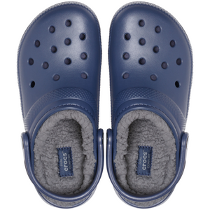Crocs Unisex Classic Fuzz Lined Clog (Navy/Charcoal)