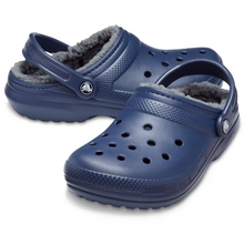 Load image into Gallery viewer, Crocs Unisex Classic Fuzz Lined Clog (Navy/Charcoal)
