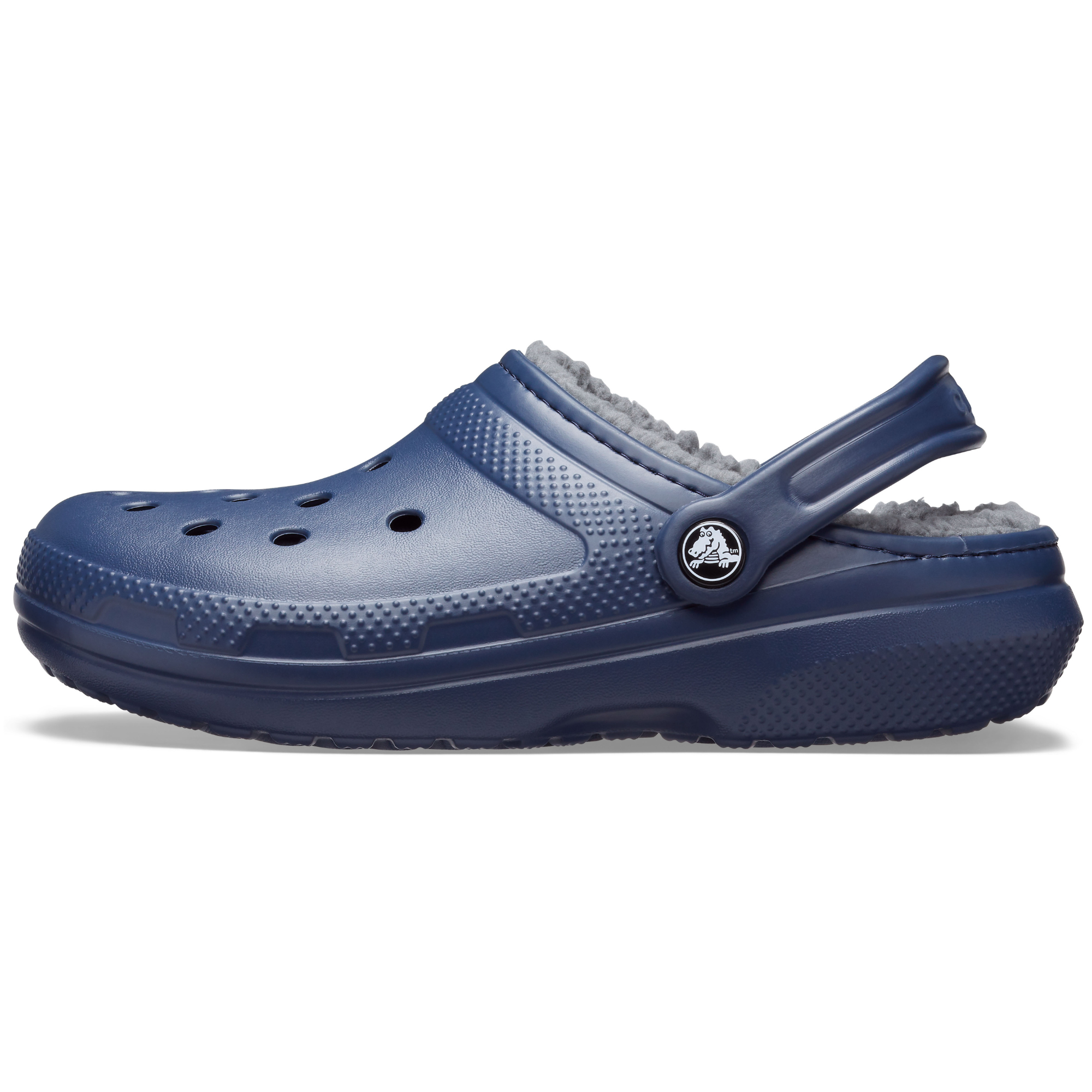Crocs Unisex Classic Fuzz Lined Clog (Navy/Charcoal)
