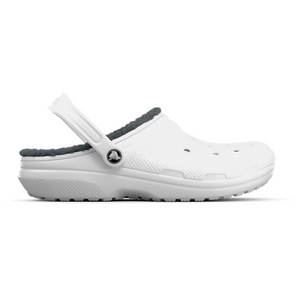 Crocs Unisex Classic Fuzz Lined Clog (White/Grey)