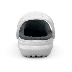 Crocs Unisex Classic Fuzz Lined Clog (White/Grey)