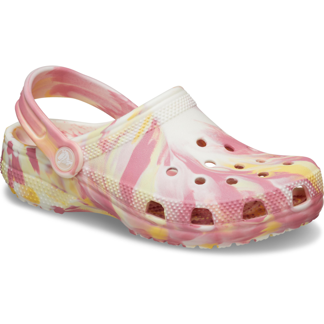 Crocs Classic Glow Marbled Clogs - Junior (Daylily/Multi)(Sizes C11-J6)