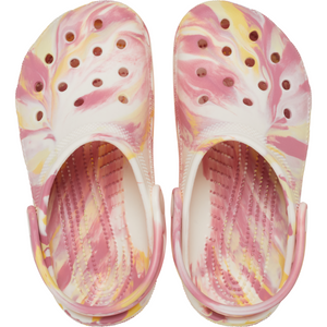 Crocs Classic Glow Marbled Clogs - Junior (Daylily/Multi)(Sizes C11-J6)