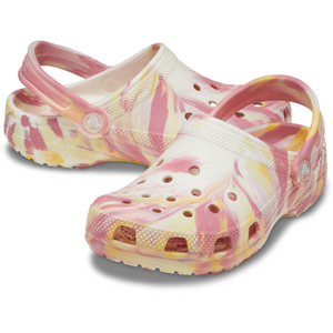 Crocs Classic Glow Marbled Clogs - Junior (Daylily/Multi)(Sizes C11-J6)