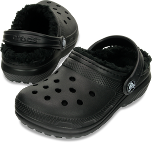 Crocs Classic Fuzz Lined Clogs - Kids (Black)(Sizes C11-J6)