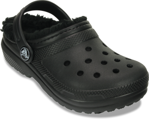 Crocs Classic Fuzz Lined Clogs - Kids (Black)(Sizes C11-J6)