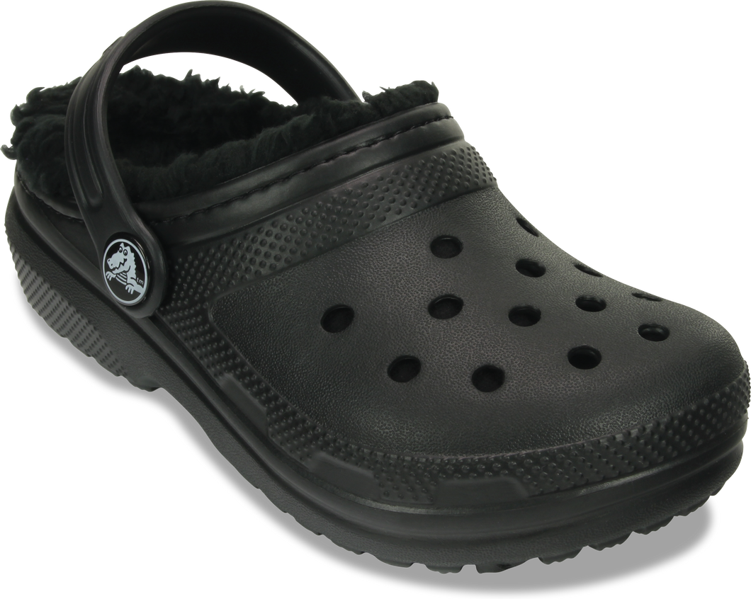 Crocs Classic Fuzz Lined Clogs - Kids (Black)(Sizes C11-J6)