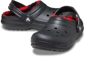 Crocs Classic Lined Buff Checked Clogs - Kids (Black)(Sizes C11-J6)