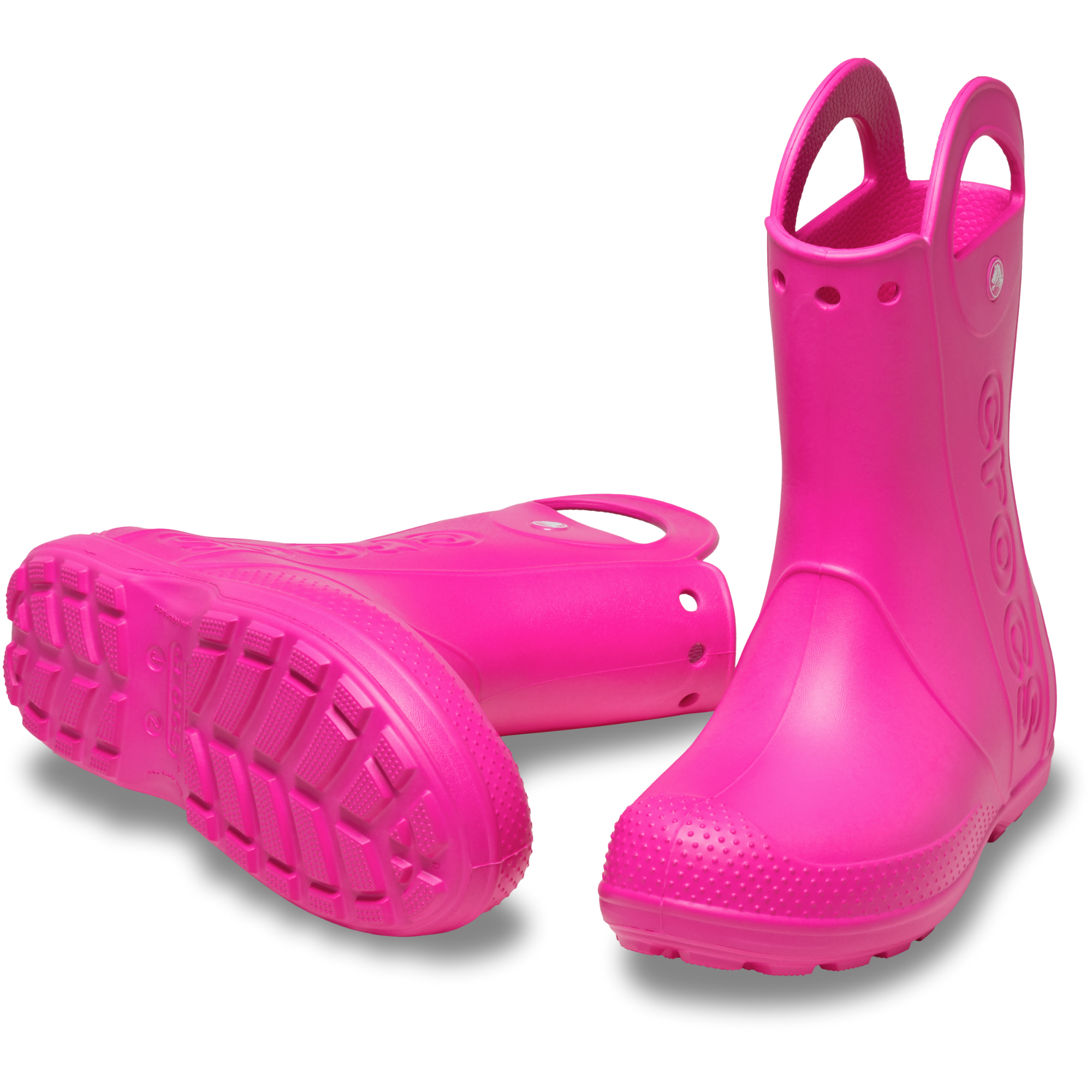 Crocs Junior Handle It Rain Wellies (Pink Crush)(Sizes C11-J6)