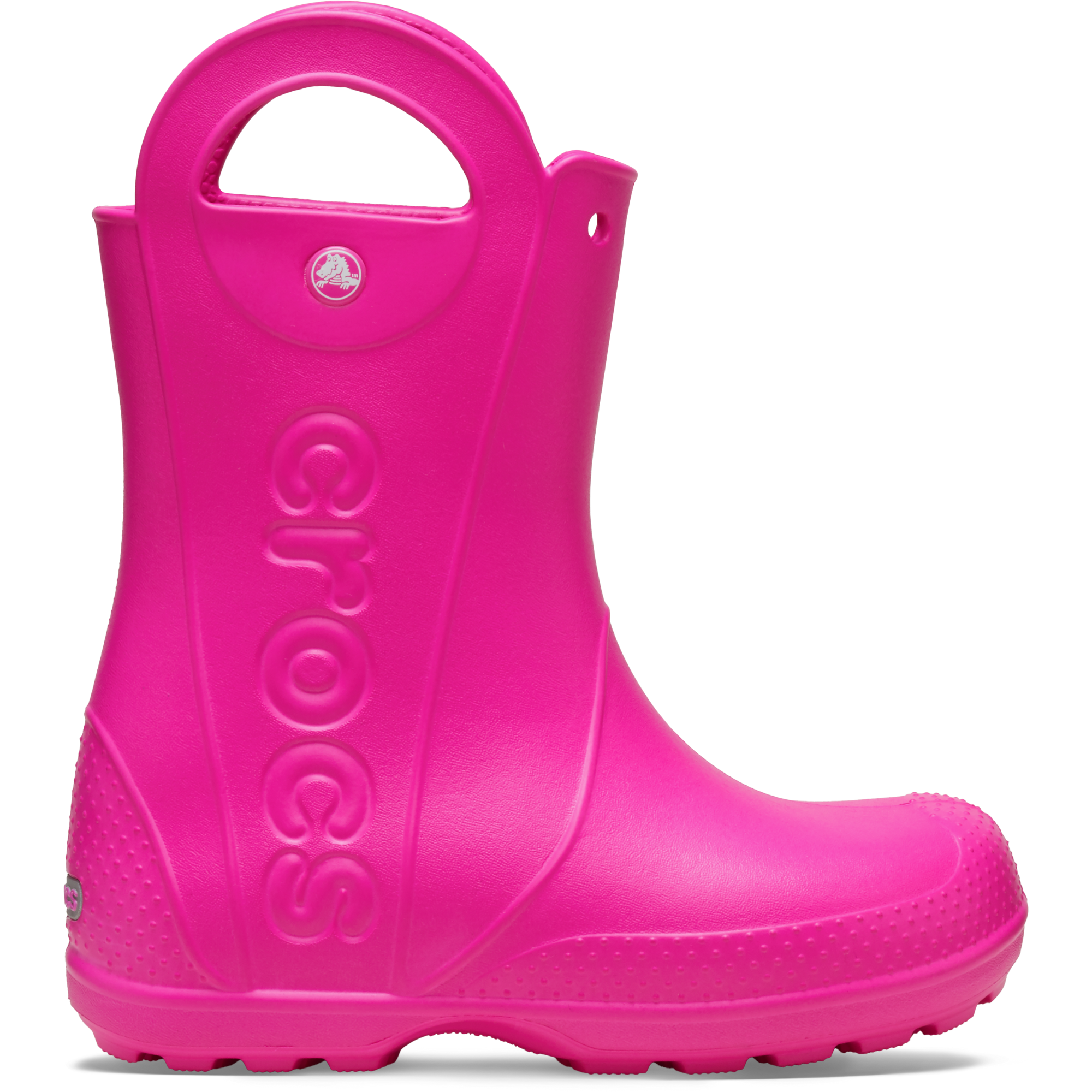 Crocs Junior Handle It Rain Wellies (Pink Crush)(Sizes C11-J6)