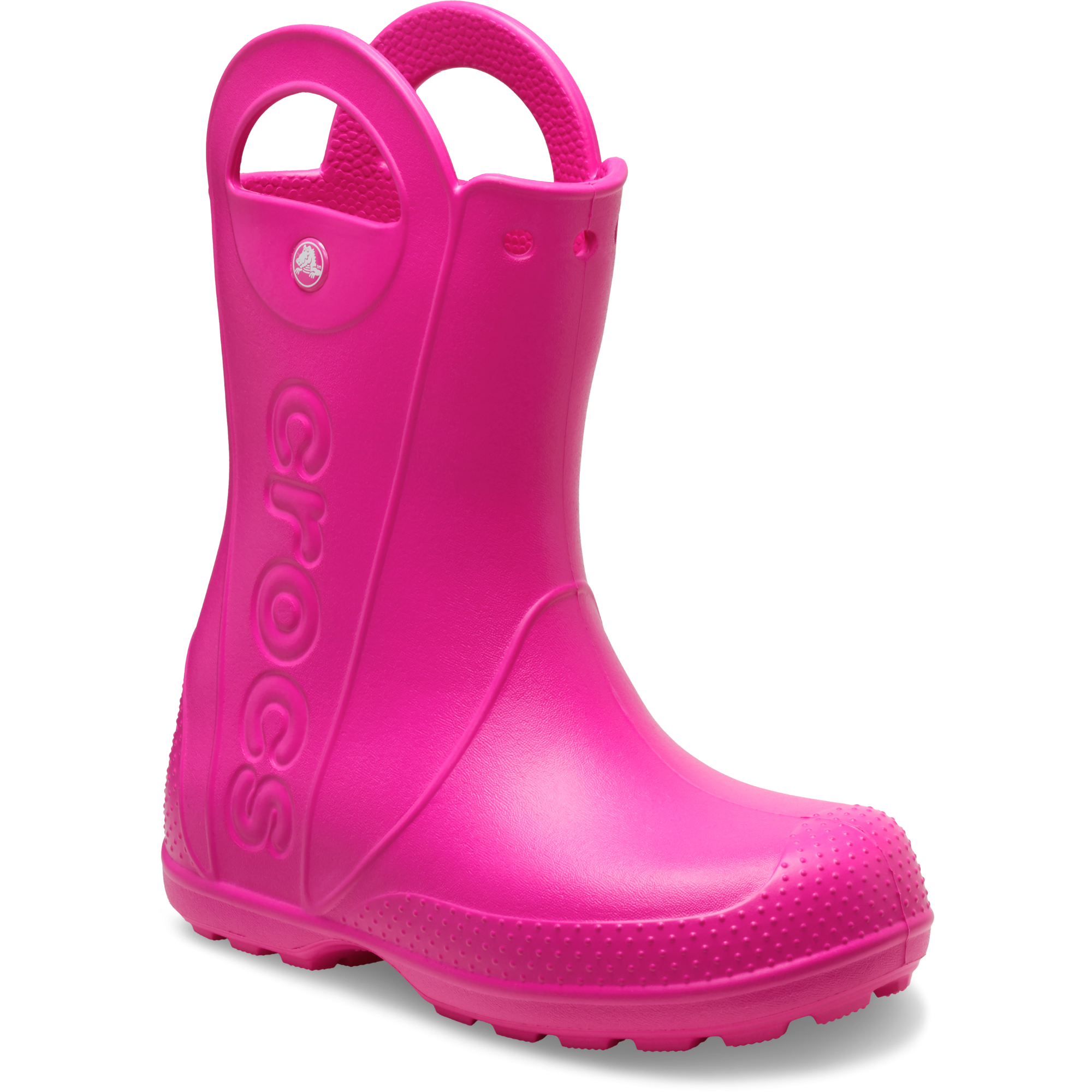 Crocs Junior Handle It Rain Wellies (Pink Crush)(Sizes C11-J6)