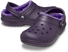 Load image into Gallery viewer, Crocs Unisex Classic Fuzz Lined Clogs (Dark Iris)
