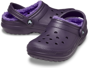 Crocs Unisex Classic Fuzz Lined Clogs (Dark Iris)