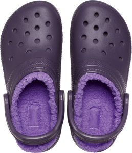 Crocs Unisex Classic Fuzz Lined Clogs (Dark Iris)