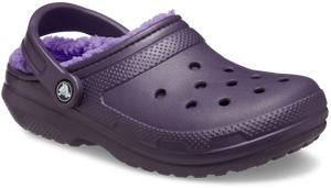 Crocs Unisex Classic Fuzz Lined Clogs (Dark Iris)