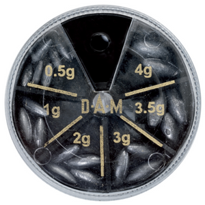 DAM Olive Lead Assortment with Holes (0.5-4g)