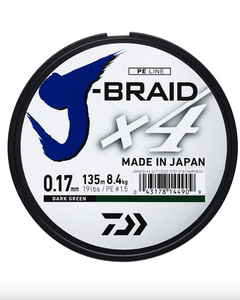 Daiwa J-Braid X4E (19lbs/0.17mm/135m)(Dark Green)