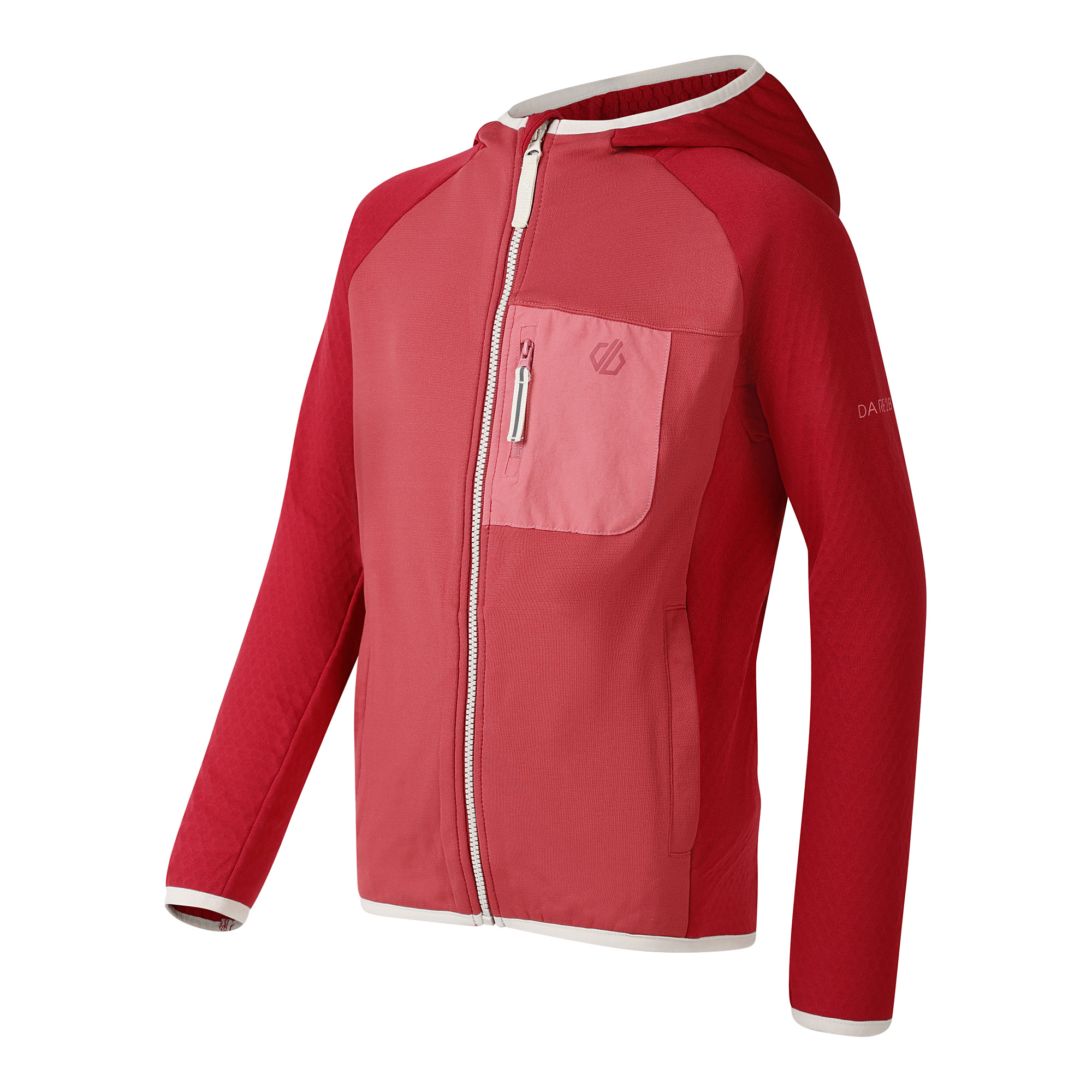 Dare 2B Kids Expedition Midlayer UPF50 Hooded Full Zip Fleece (Deep Claret)
