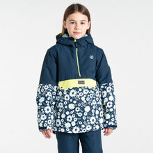 Load image into Gallery viewer, Dare 2B Kids Freehand Overhead Waterproof Insulated Half Zip Ski Jacket (Moonlight Denim/Daisy Print)(Ages 3-16)
