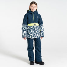 Load image into Gallery viewer, Dare 2B Kids Freehand Overhead Waterproof Insulated Half Zip Ski Jacket (Moonlight Denim/Daisy Print)(Ages 3-16)
