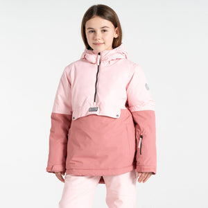 Dare 2B Kids Freehand Overhead Waterproof Insulated Half Zip Ski Jacket (Rose Pink)(Ages 3-16)