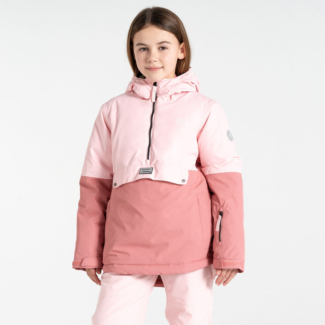 Dare 2B Kids Freehand Overhead Waterproof Insulated Half Zip Ski Jacket (Rose Pink)(Ages 3-16)