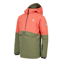 Load image into Gallery viewer, Dare 2B Kids Freehand Overhead Waterproof Insulated Half Zip Ski Jacket (Orange Rust/Green)(Ages 3-16)
