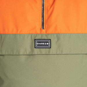 Dare 2B Kids Freehand Overhead Waterproof Insulated Half Zip Ski Jacket (Orange Rust/Green)(Ages 3-16)