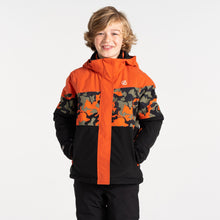 Load image into Gallery viewer, Dare 2B Kids Humour III Waterproof Insulated Ski Jacket (Orange Rust/Orange Rust Camo Print/Black)(Ages 3-16)
