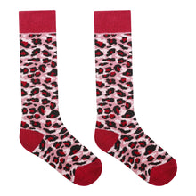 Load image into Gallery viewer, Dare 2B Kids Printed Ski Socks (Dusty Rose/Cheetah Print)(UKJ12-UK3)
