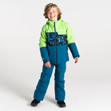 Load image into Gallery viewer, Dare 2B Kids Traverse II Waterproof Insulated Ski Jacket (Green/Blue Camo Print)(Ages 3-16)
