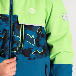 Dare 2B Kids Traverse II Waterproof Insulated Ski Jacket (Green/Blue Camo Print)(Ages 3-16)