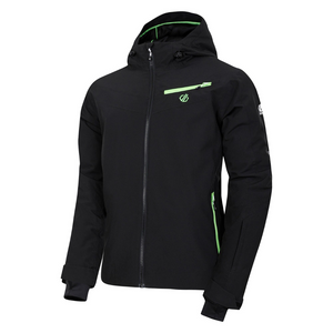 Dare 2B Men's Eagle II Waterproof Insulated Ski Jacket (Black/Green Flash)