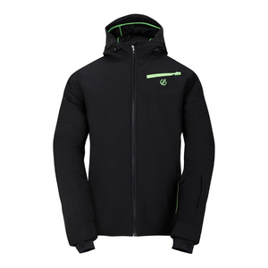 Dare 2B Men's Eagle II Waterproof Insulated Ski Jacket (Black/Green Flash)